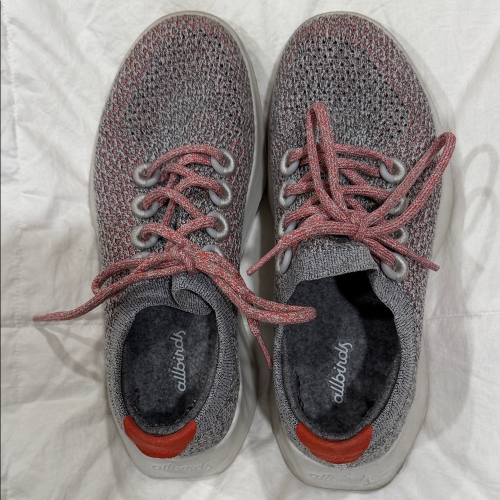 Allbirds Women's Knit Sneakers in Gray and Orange